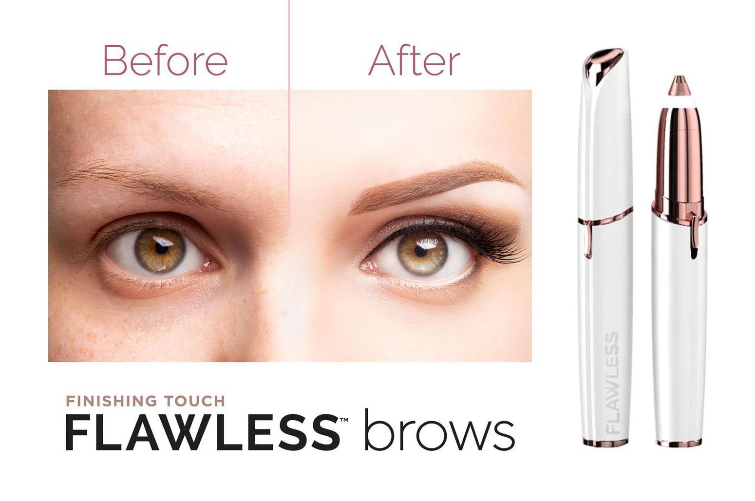 Finishing Touch Flawless Eyebrow Hair Electric Remover White